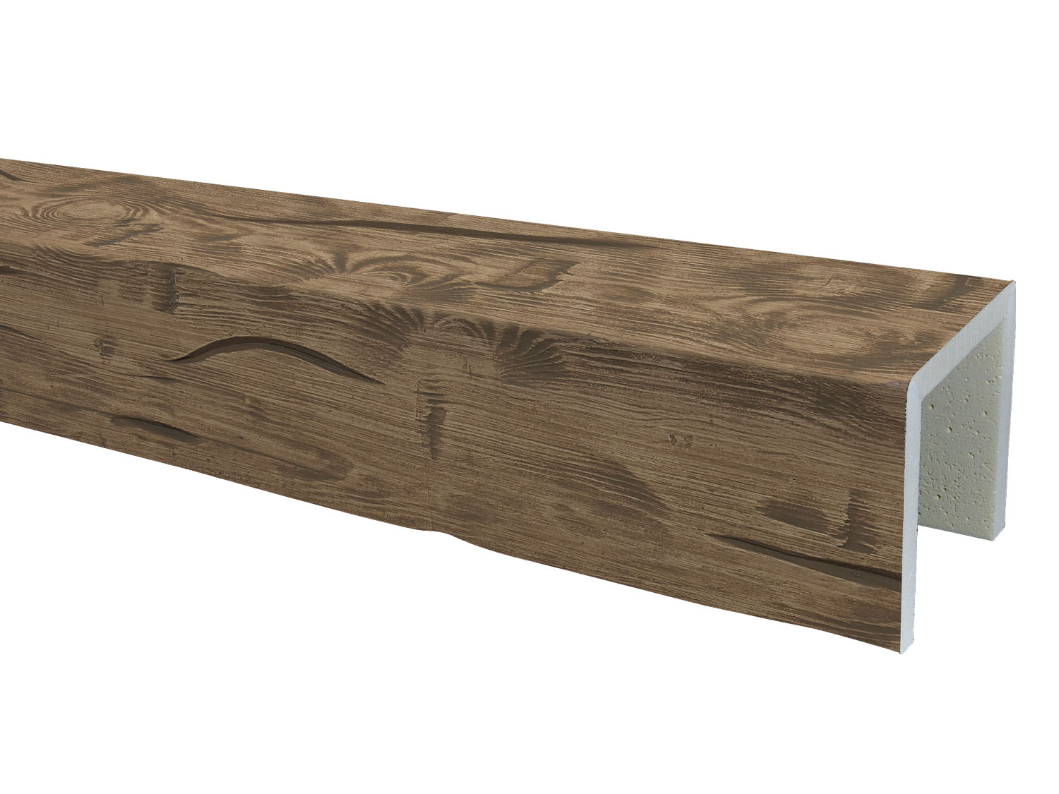 Hewn Faux Wood Beam in Brunette