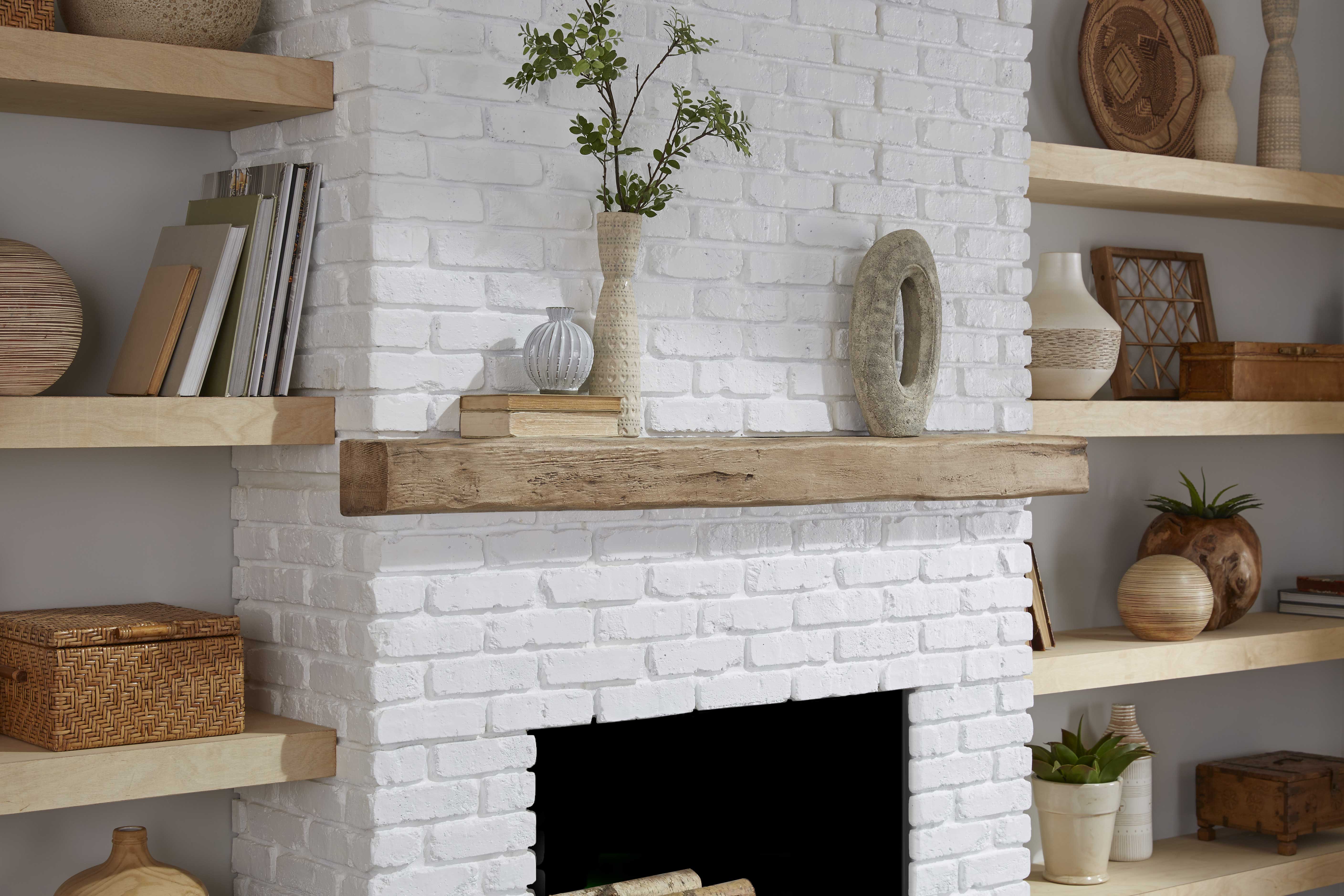Magnolia Faux Wood Mantel in Campfire Cream Magnolia Faux Wood Mantel in Campfire Cream