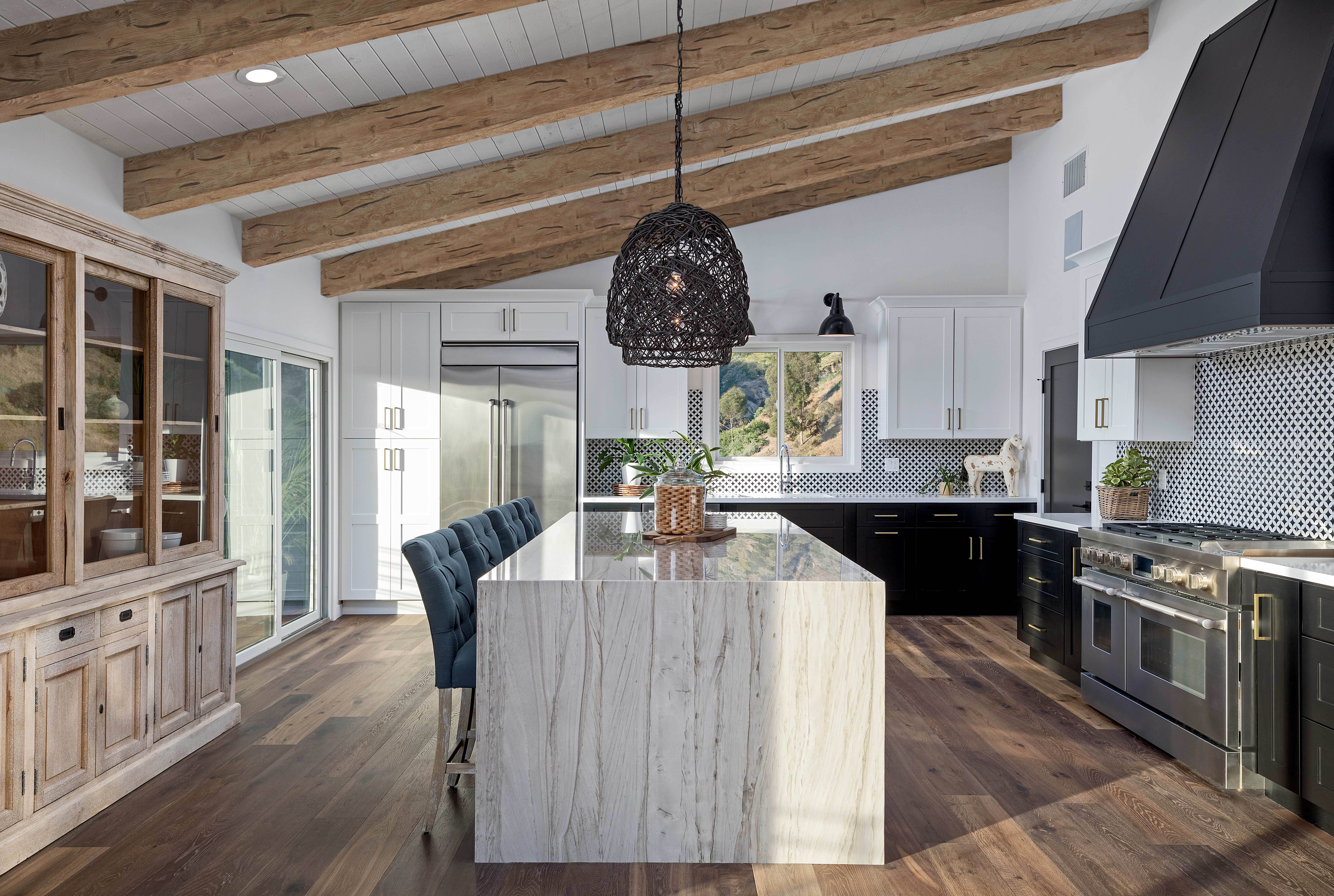 Hewn Faux Wood Beams in Log