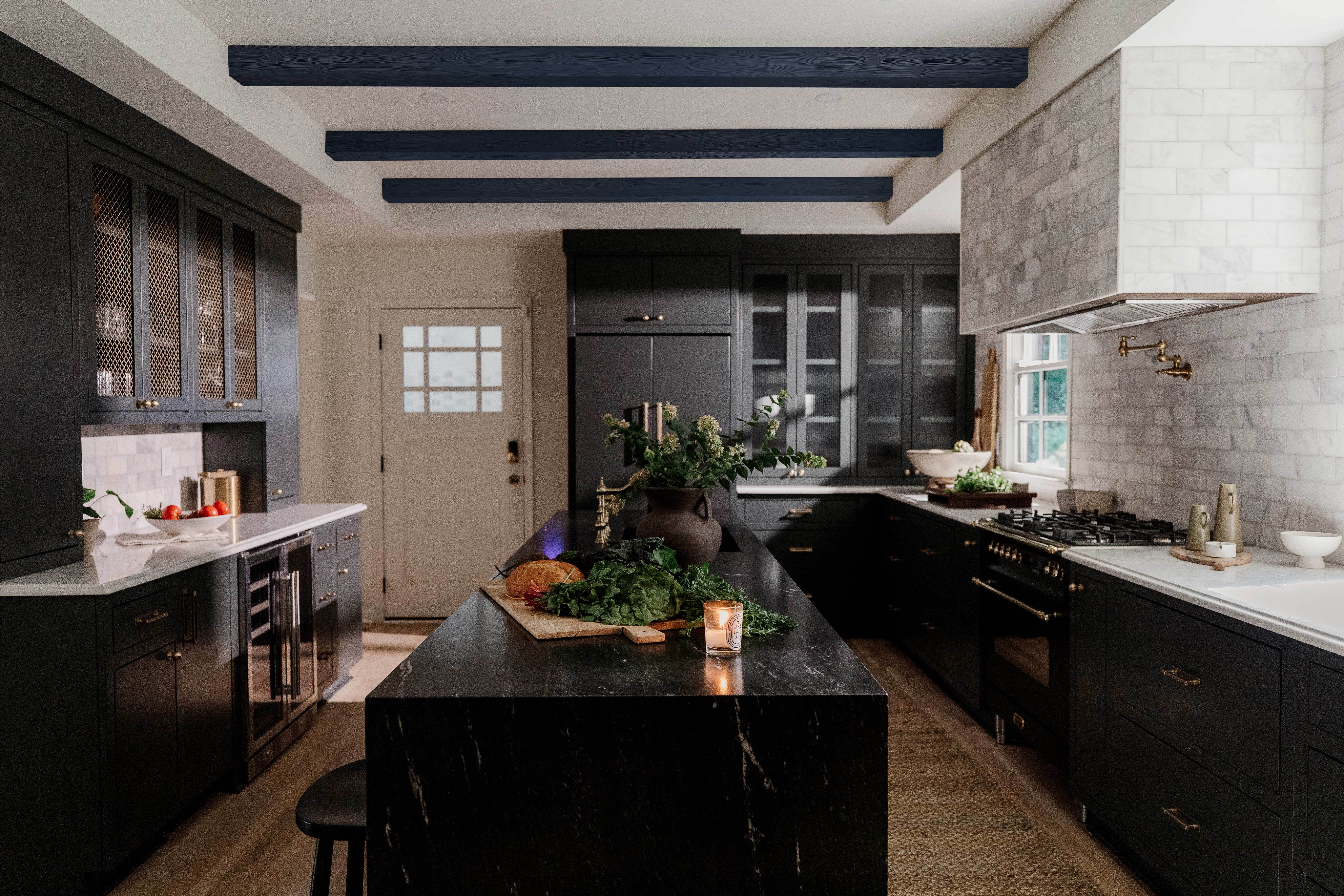 Dock Wood Faux Wood Beams in Cosmic Navy