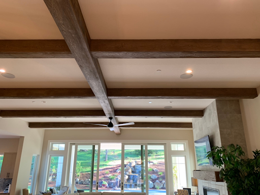 AZ Faux Wood Crafted Faux Wood Beams installed in a coffered design 
