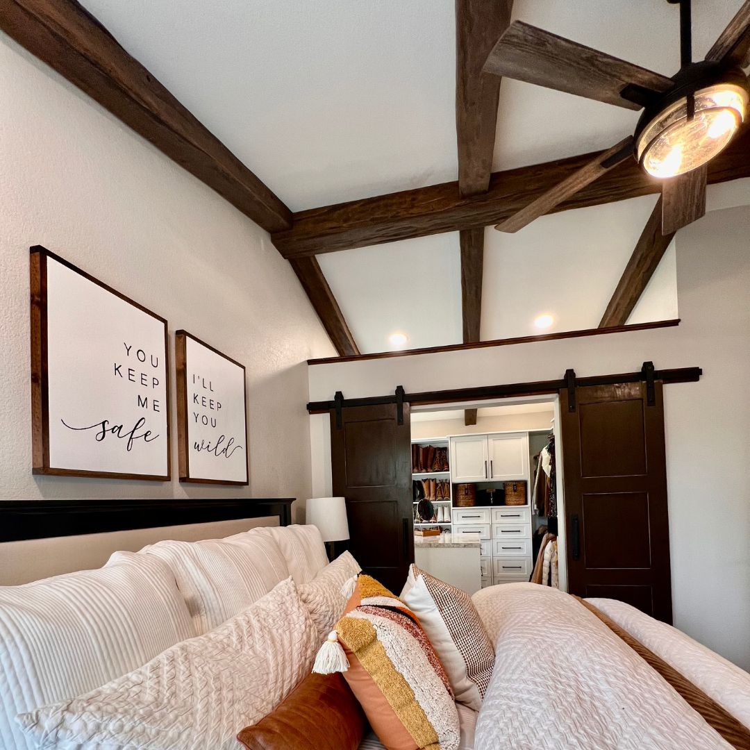 Faux Wood Beams in Unique bedroom design from AZ Faux