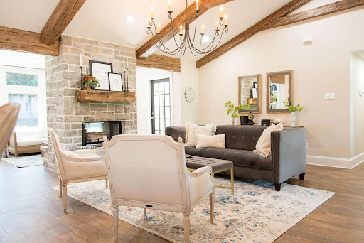 how to stain faux wood beams to match a fireplace mantel