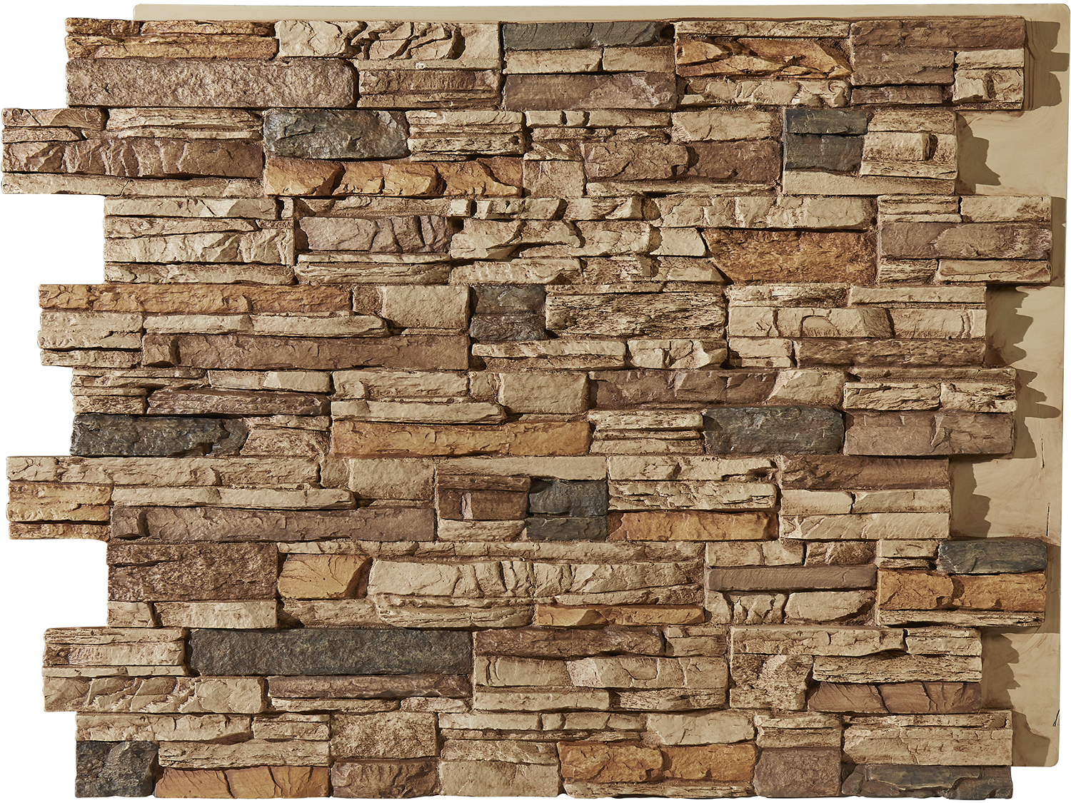 Denver Dry Stack Faux Stone Wall Panels in Sienna