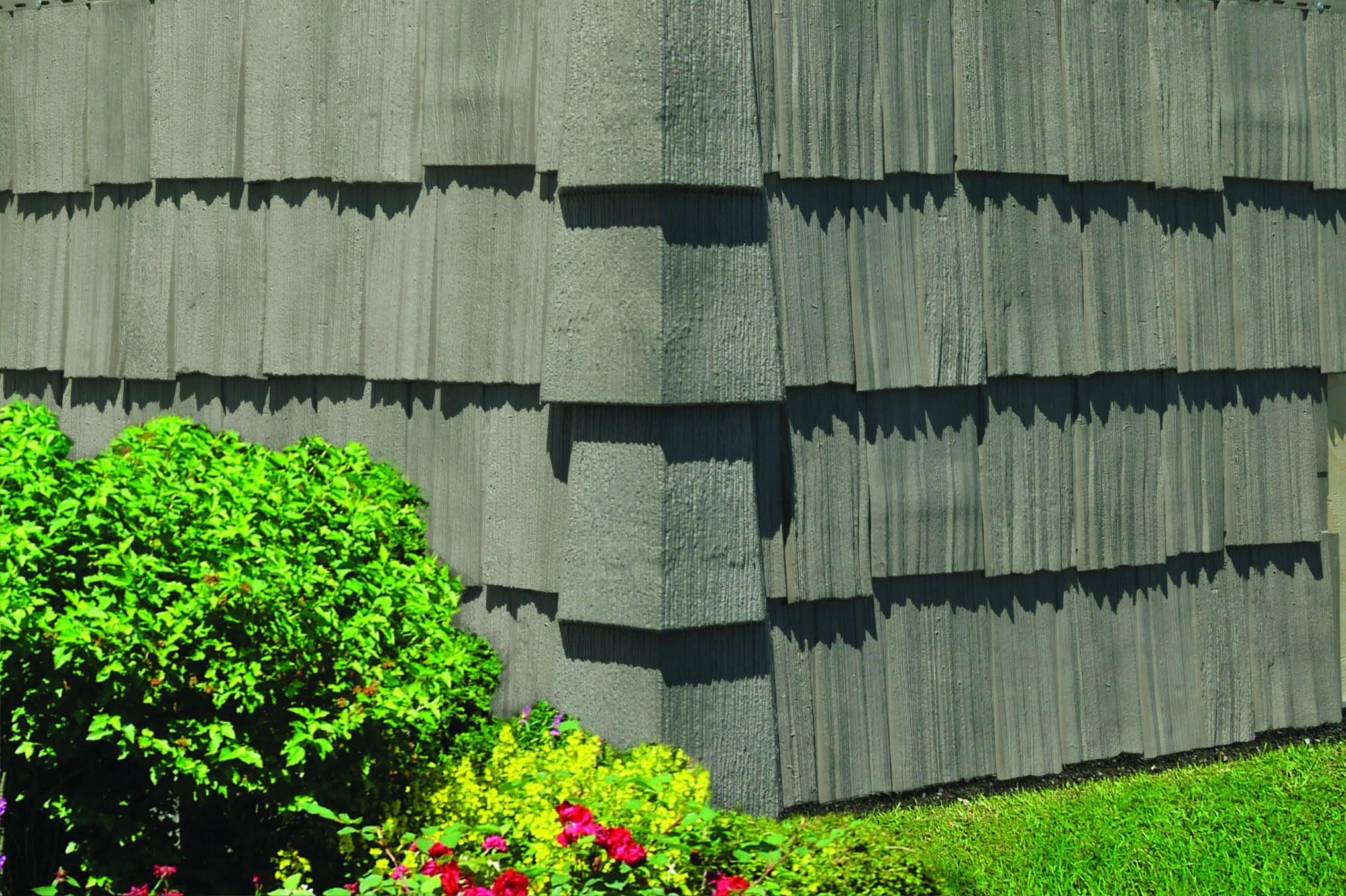 Using faux cedar exterior siding panels shakes to add rustic beauty to mobile home skirting