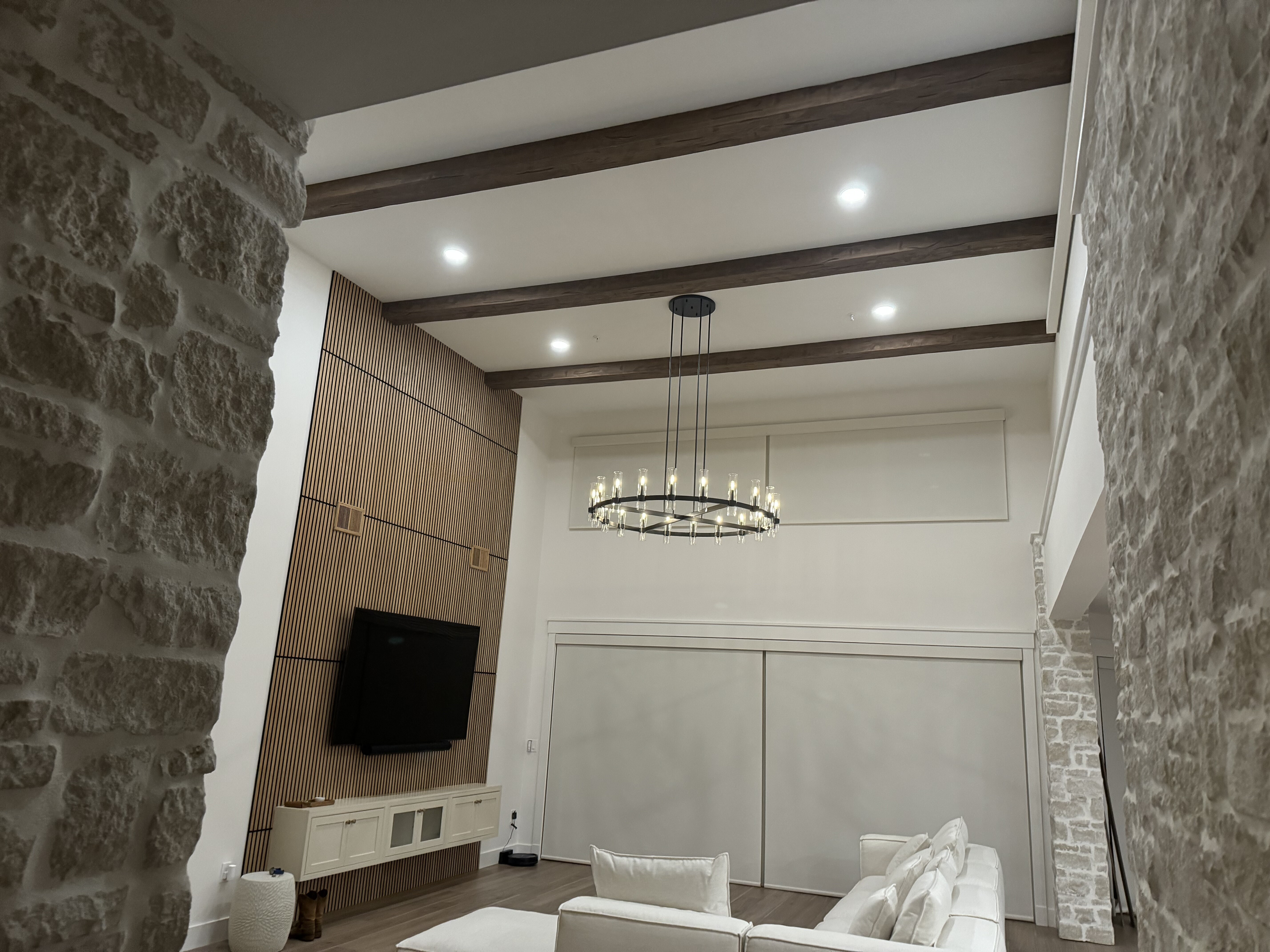 Hewn Faux Wood Beams in Brunette