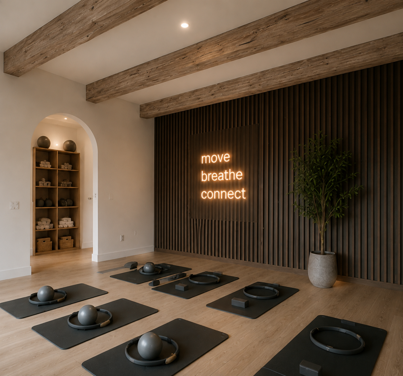 Hewn Faux Wood Beams in Log