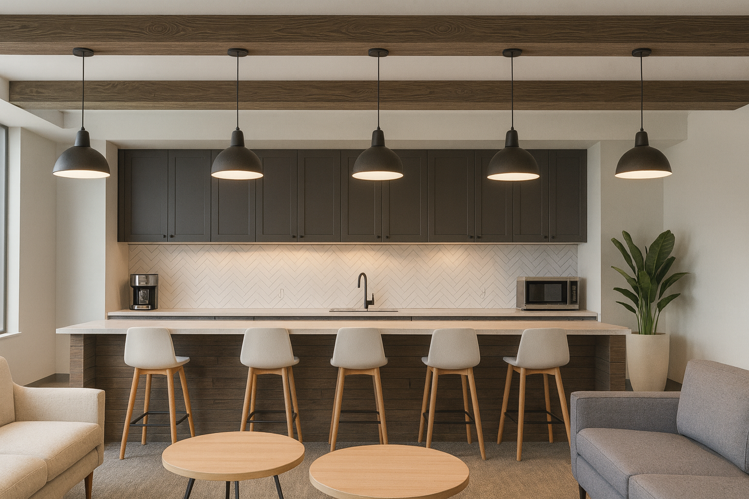 Wind Drift Faux Wood Beams in Brunette