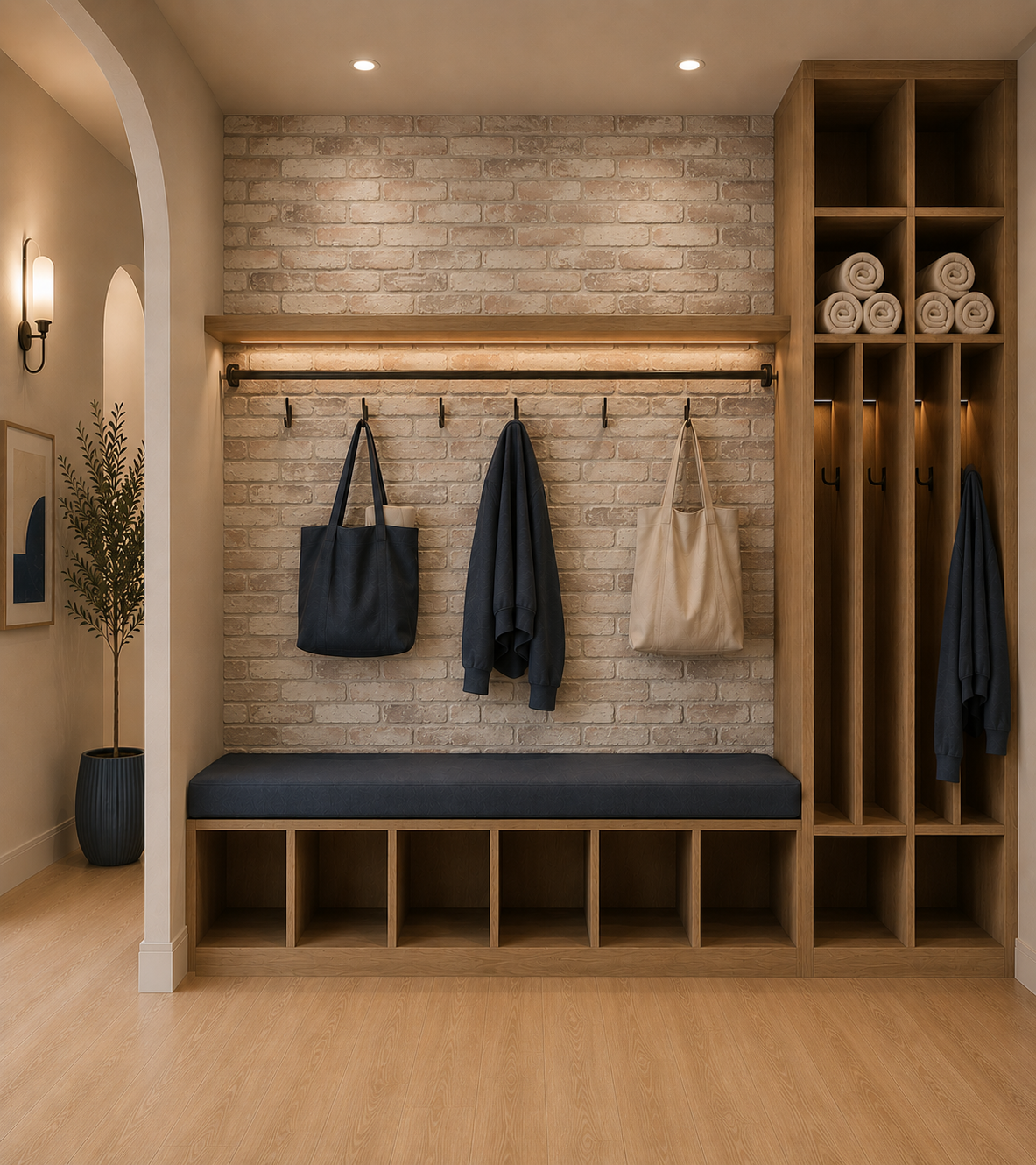 Rustic Faux Brick Wall Panels in Caramel Bluff