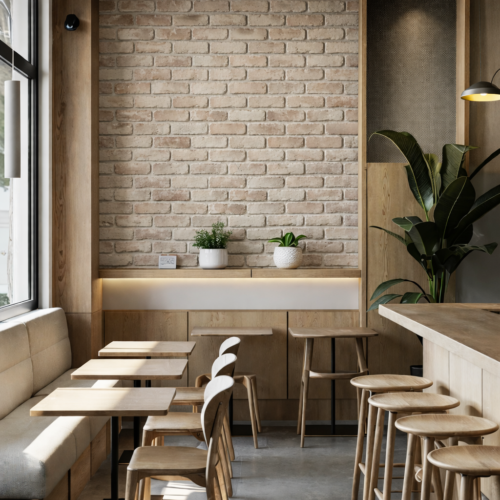 Rustic Faux Brick Panels in Caramel Bluff