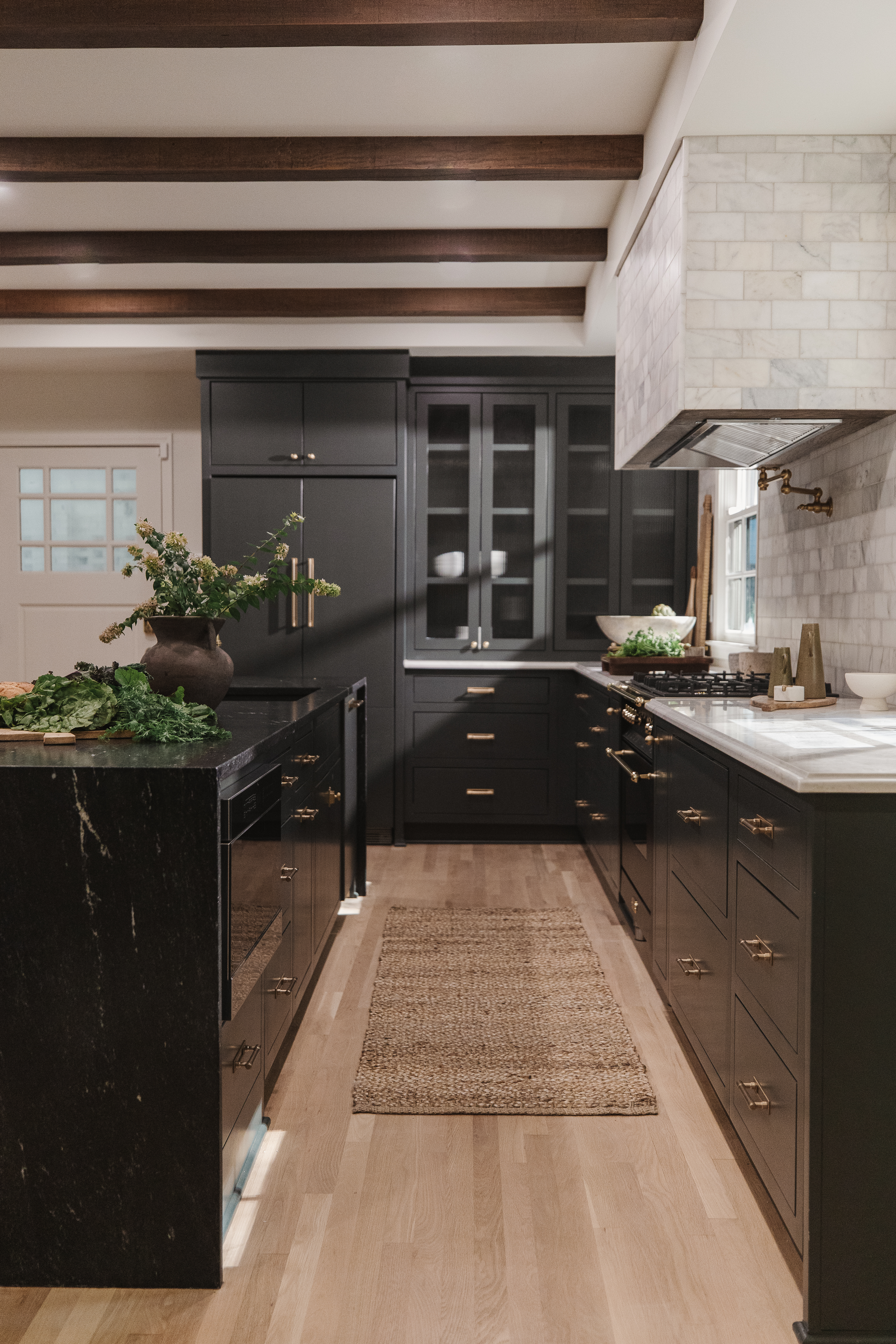 Saw Cut Faux Wood Beams in Brunette