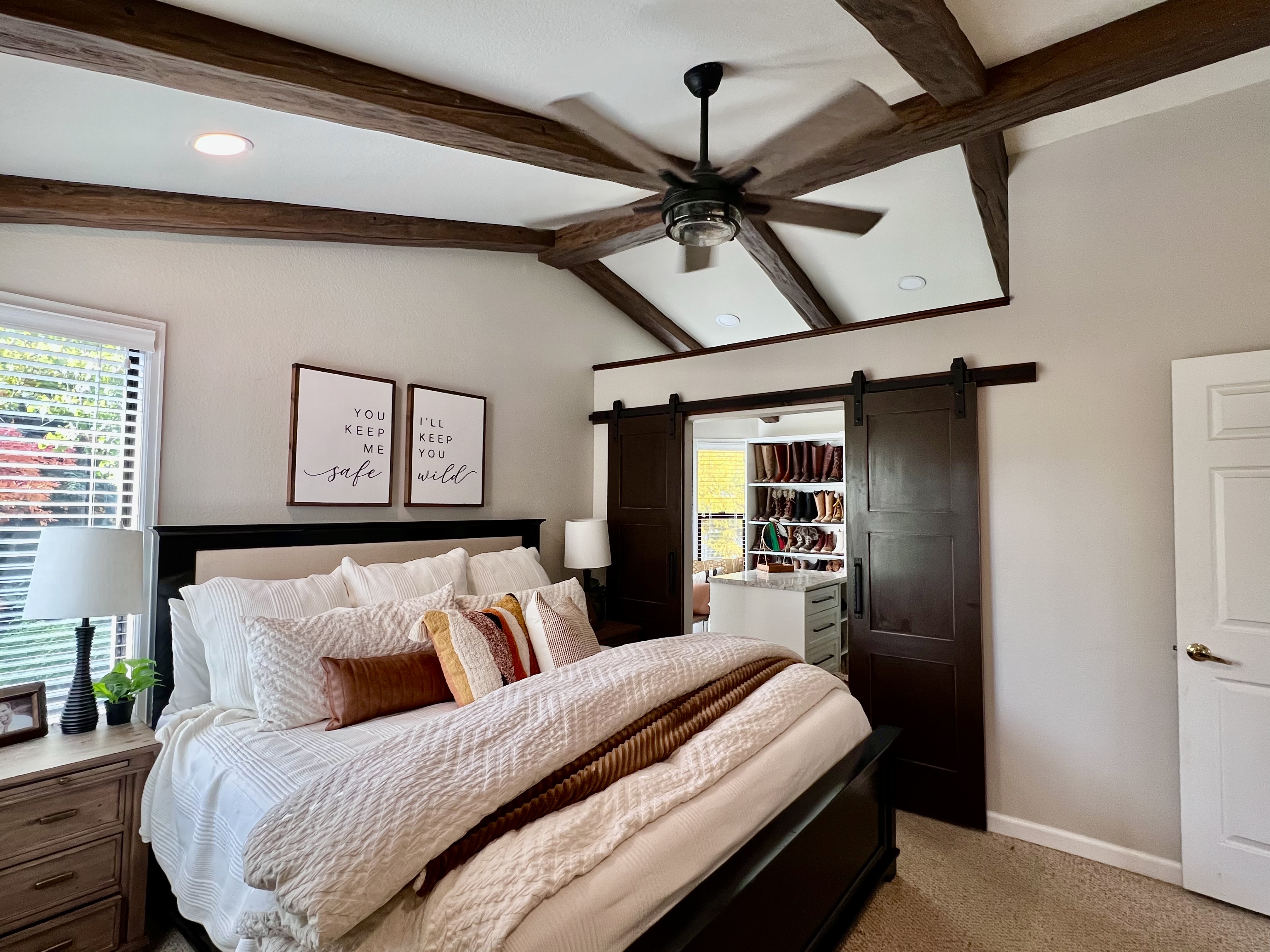 Hand Hewn Faux Wood Beams in Espresso Brown